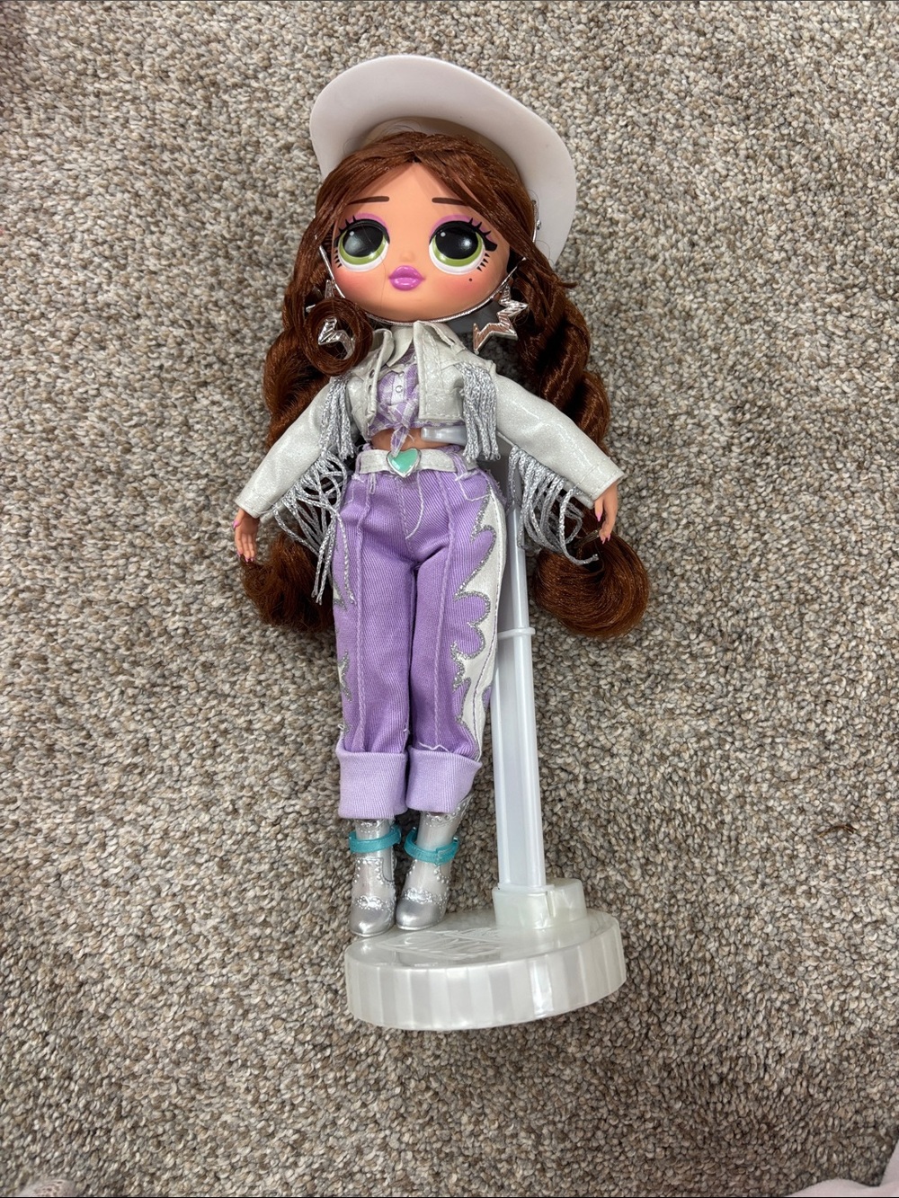 L.O.L. Surprise! Brown Hair Doll with Purple Outfit and Silver Jacket
